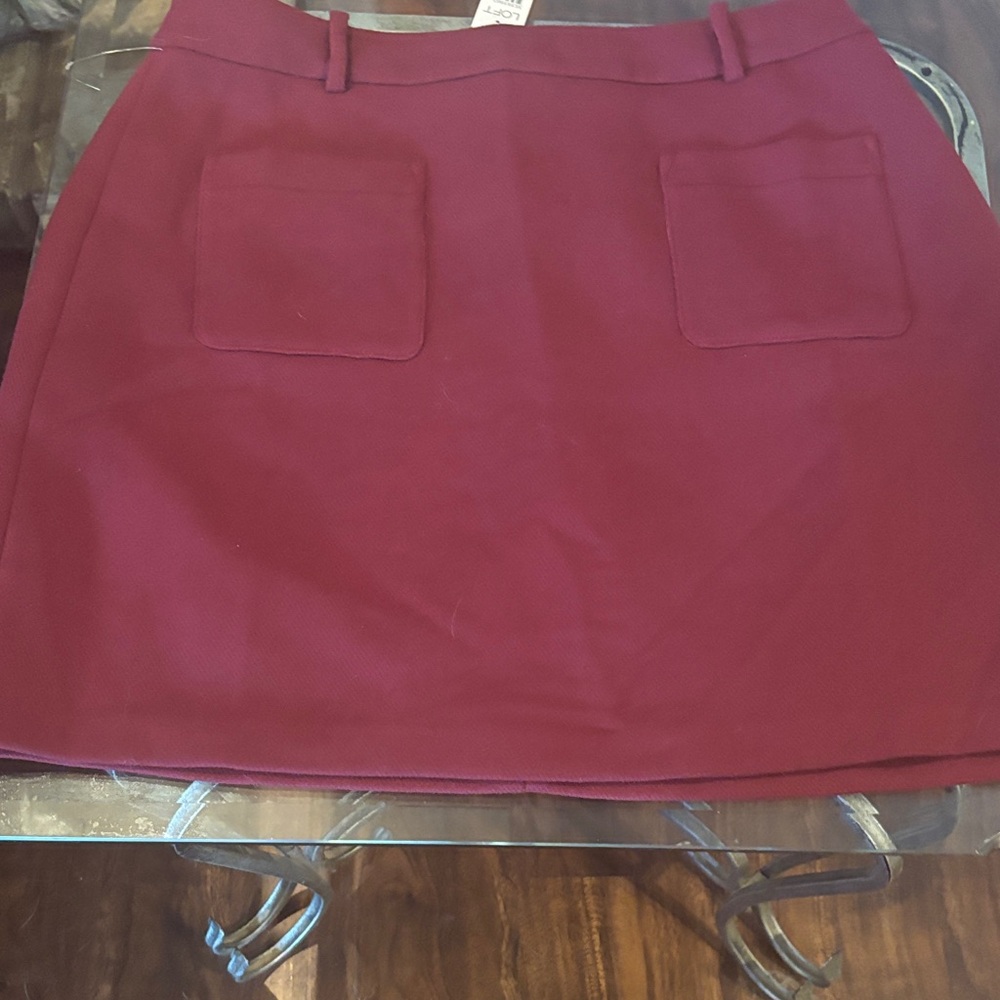 LOFT Burgundy Mini Skirt